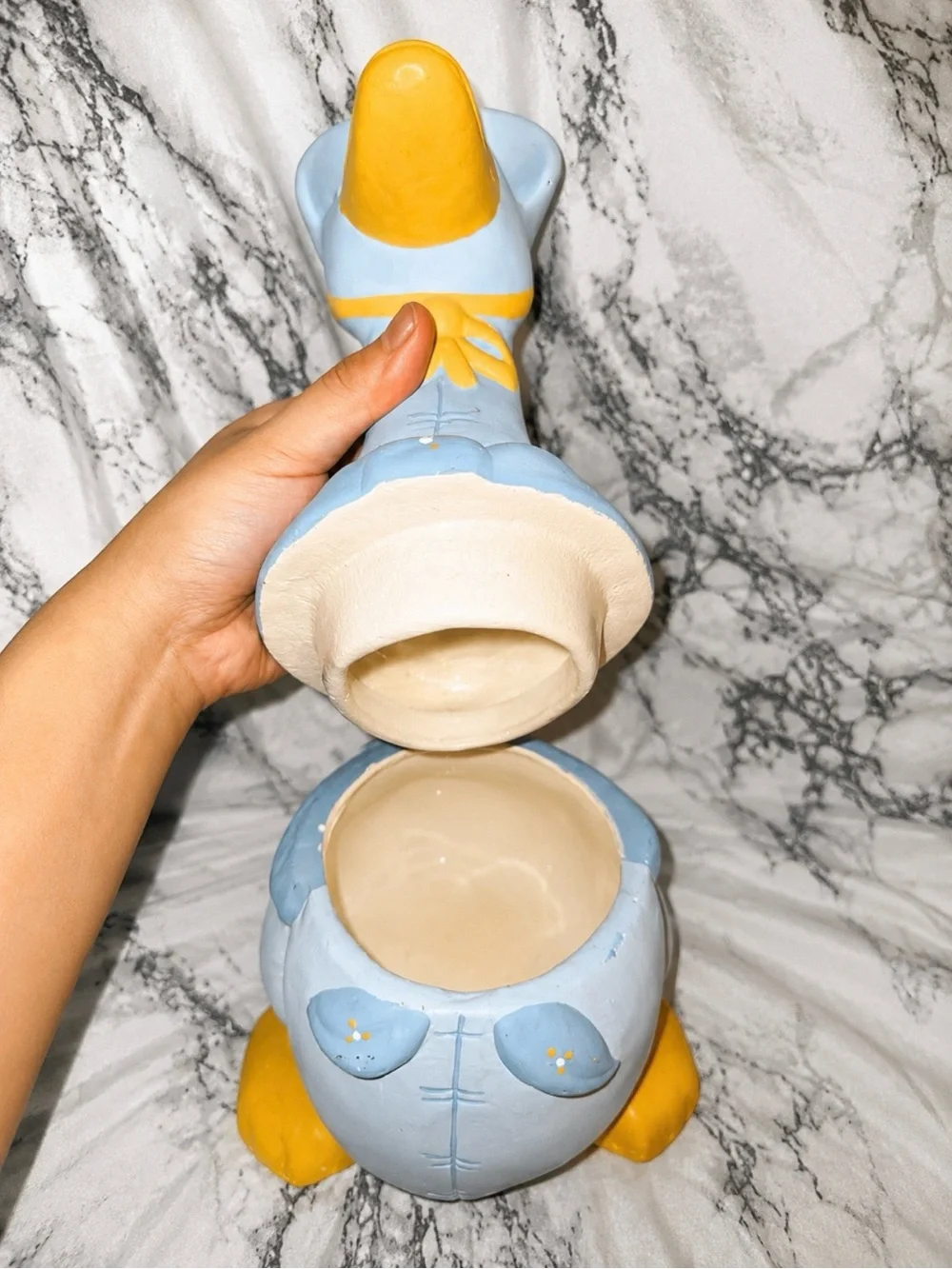 Blue and Yellow Duck Figurine Decorative Accent - Unbranded